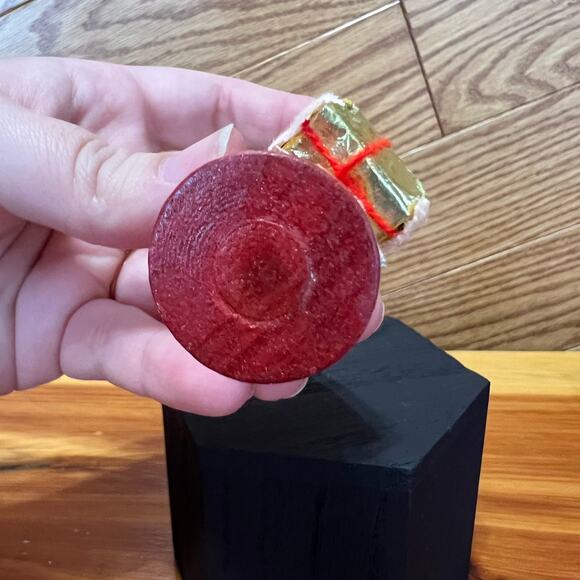 Vintage Christmas Ornament Wooden Mouse Mrs. Claus Handmade MCM - Picture 6 of 9